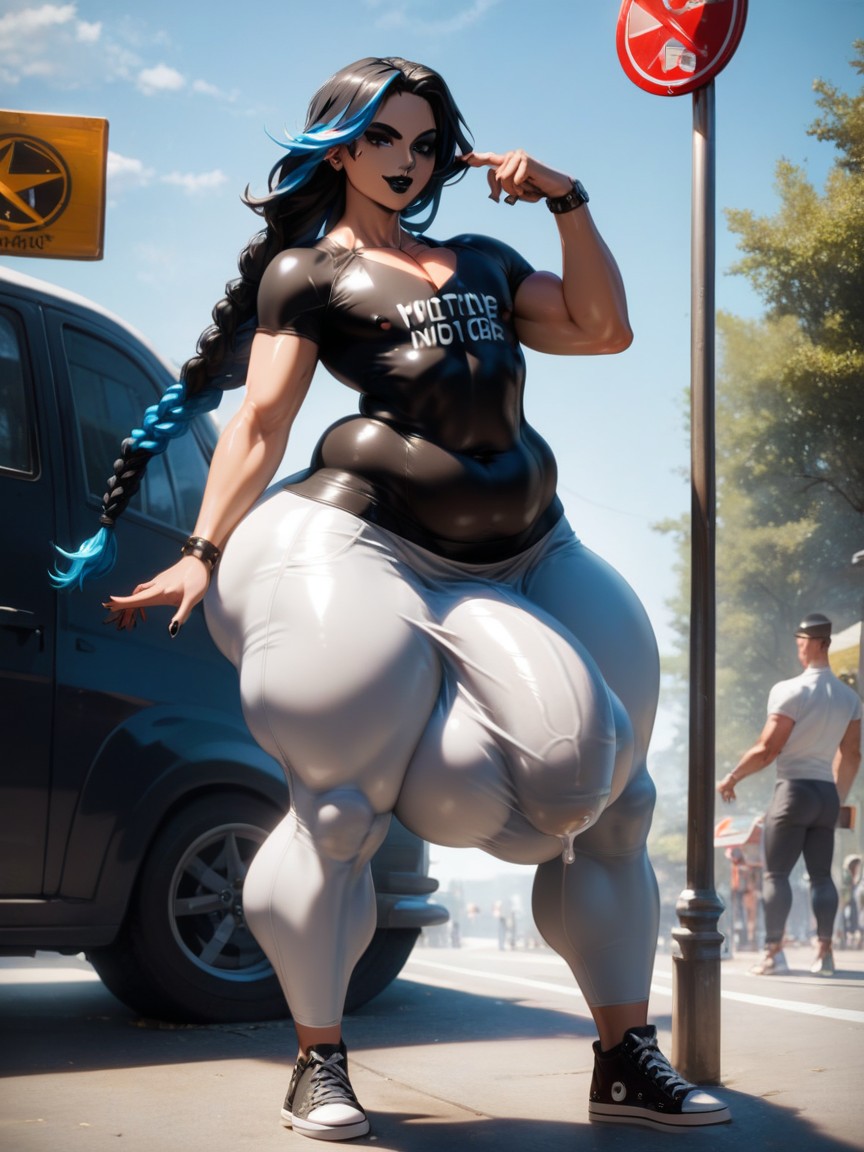 Dark Eyeshadow, Thick, Bus Stop AI Gay Porn