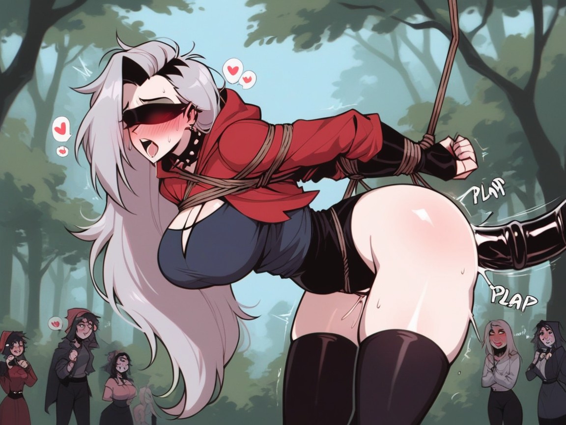 Lesbian Orgy, Spitroast, Thrusting Motion Hentai AI Porn