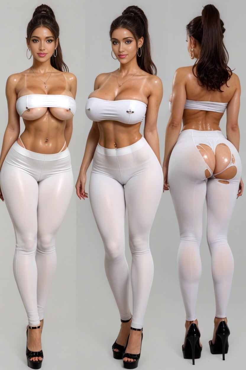 Strapless Top, Model, Rear View AI Porn