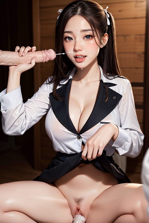 Pubic Hair, Large Smile, Double Penetration AI Porn