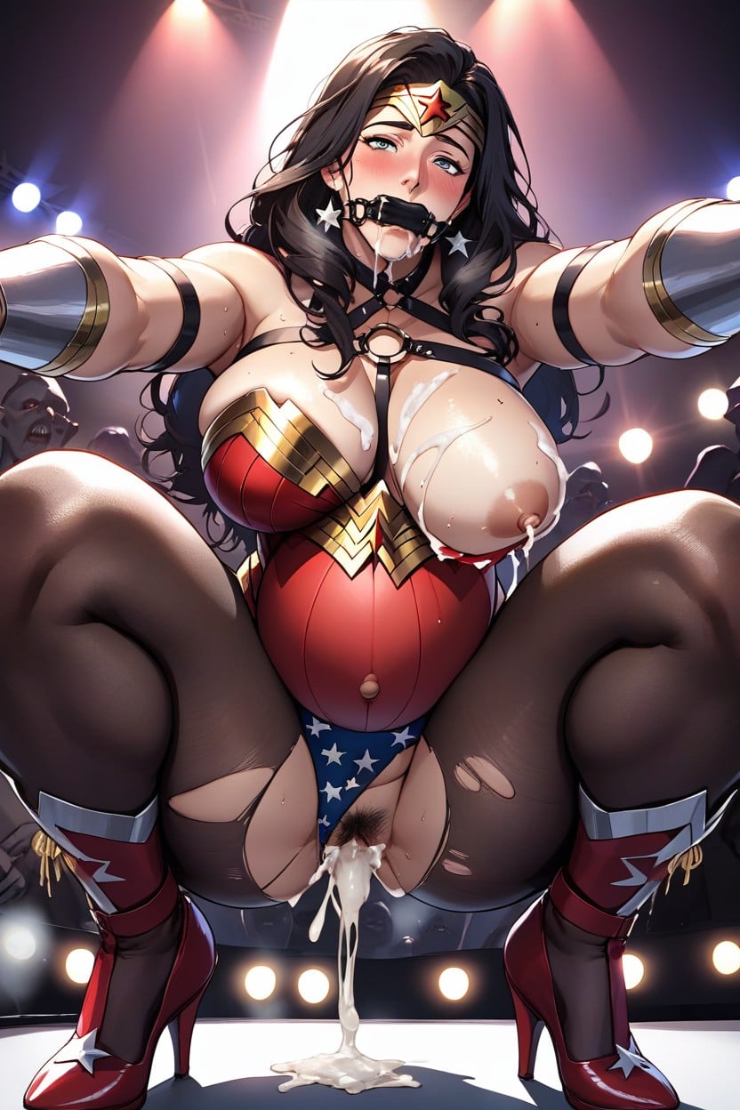 Wonder Woman, Open Eyes, Pregnant AI Porn