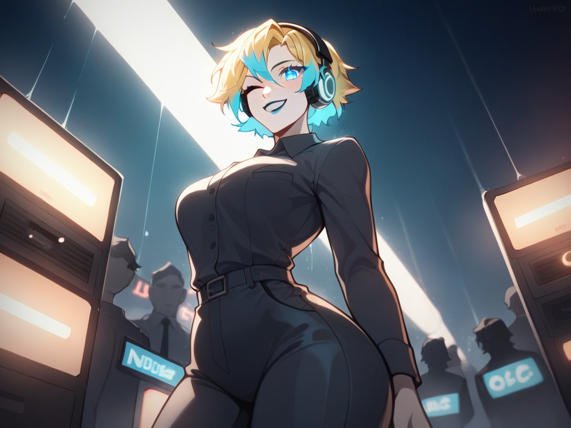 Rounded High Breasts, Blonde Pixie Hair, Pale Skin AI Porn