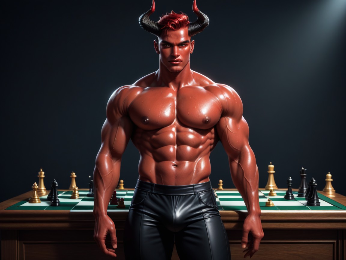 Manly, Big, Large Red Bat Wings AI Gay Porn