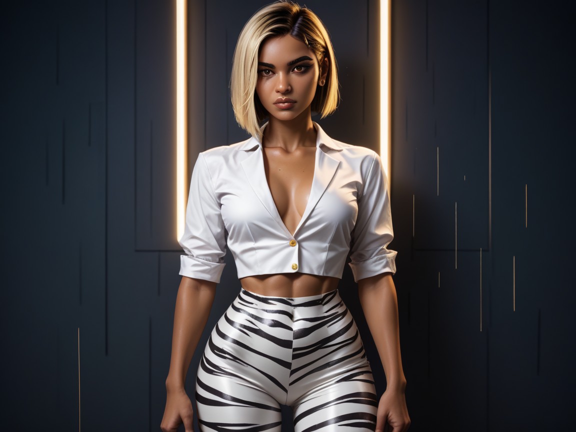 Newsroom Background, Ass Proportionate To Hips, One Woman Hentai AI Porn