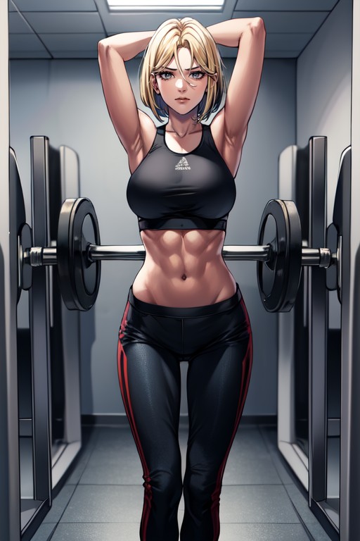 Interogation Room Background, Sporty Shorts, Large Breast Hentai AI Porn