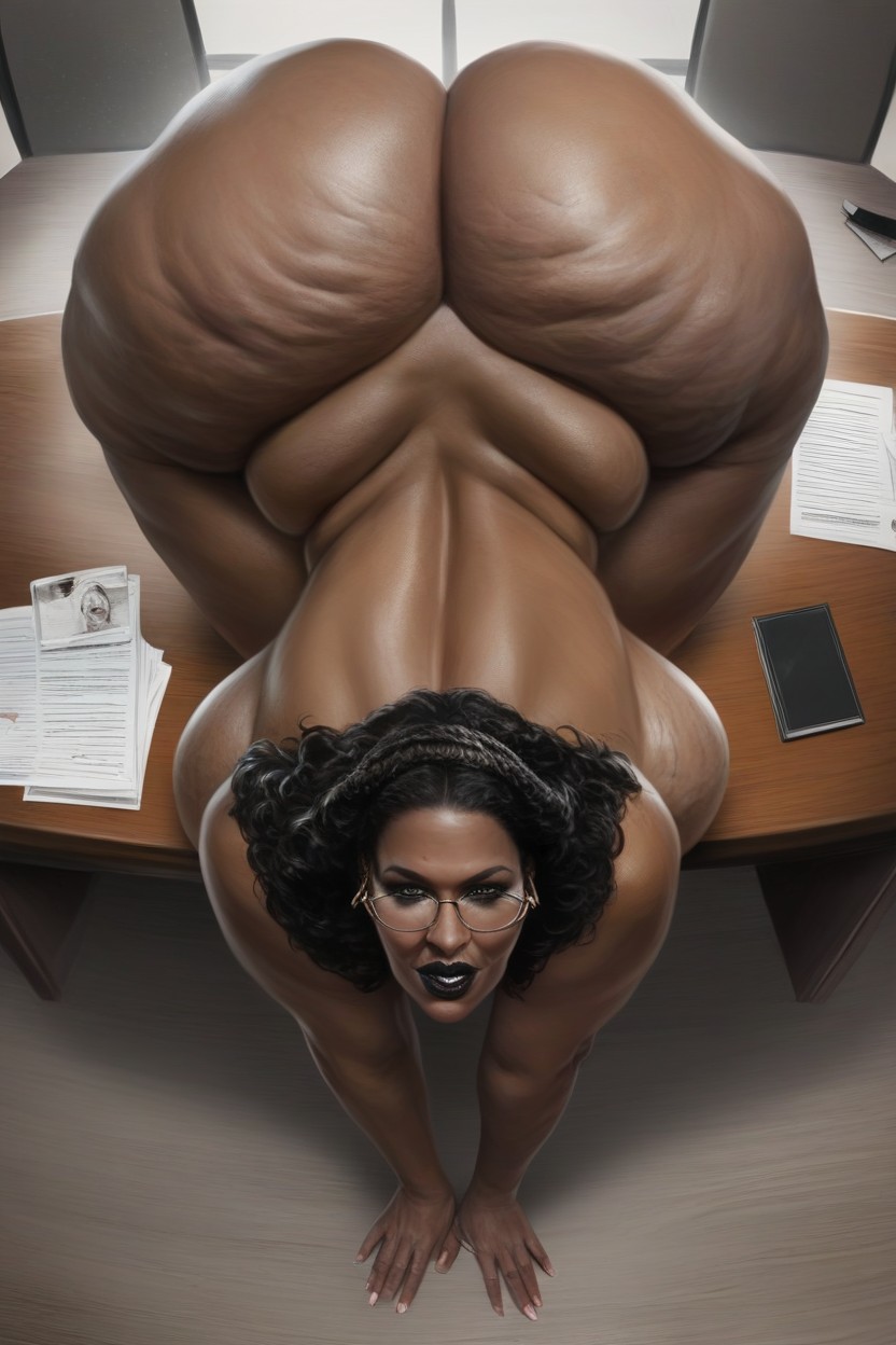 Thick Thighs, Booty Cheeks Extremely Huge, Mini Skirt AI Porn