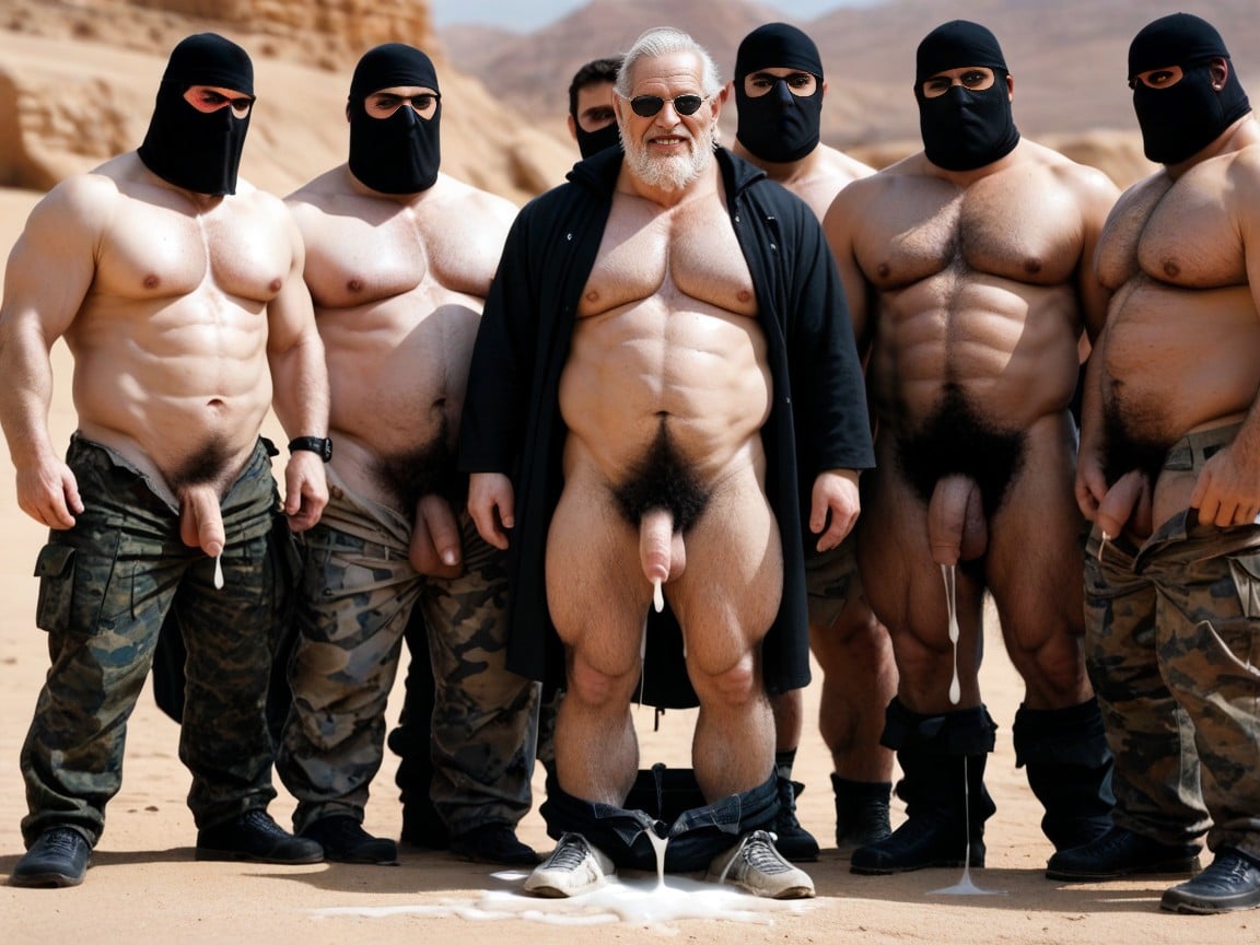 Hyper Bearded, Hyper Cum, Masked Faces AI Gay Porn