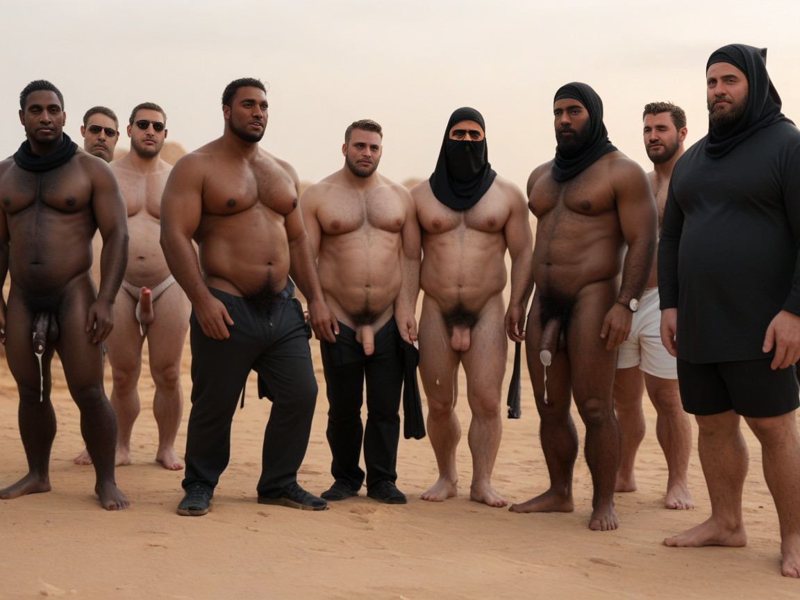 Hyper Bearded Guys, Hairy Back, Hairy Pubes AI Gay Porn
