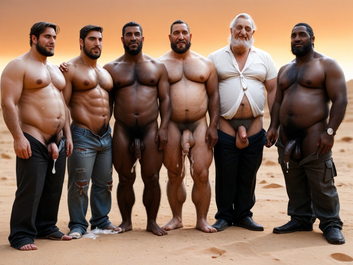 Full Body, Hairy Pubes, Unkempt Beards AI Gay Porn