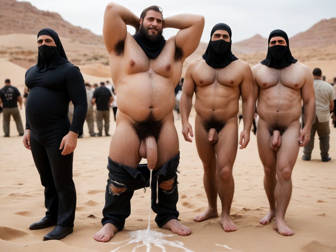 Small, Pants Down, Bearded Black Men AI Gay Porn