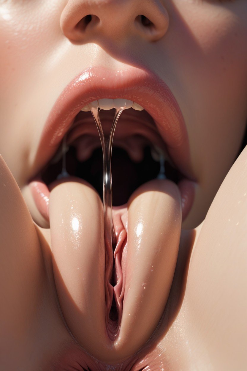 Mouth Open, Close Up Pussy, Tongue Out人妖AI色情