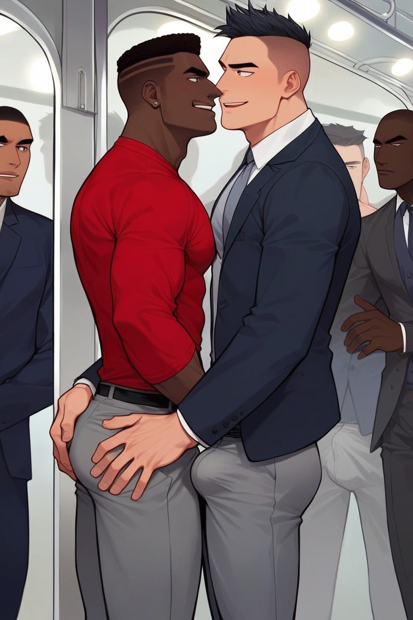 In A Metro, Interracial, Close Porno gay IA