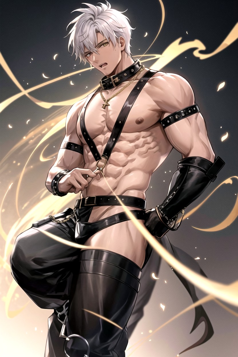 Fucks Muscular White Man Doggy Style, Red Lightning, Long Horns AI Gay Porn