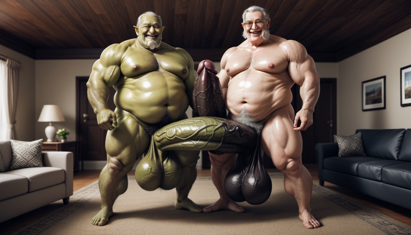 Hairless, Extreme Massive Round Hyper Balls, Extreme Hyper Cock AI Gay Porn