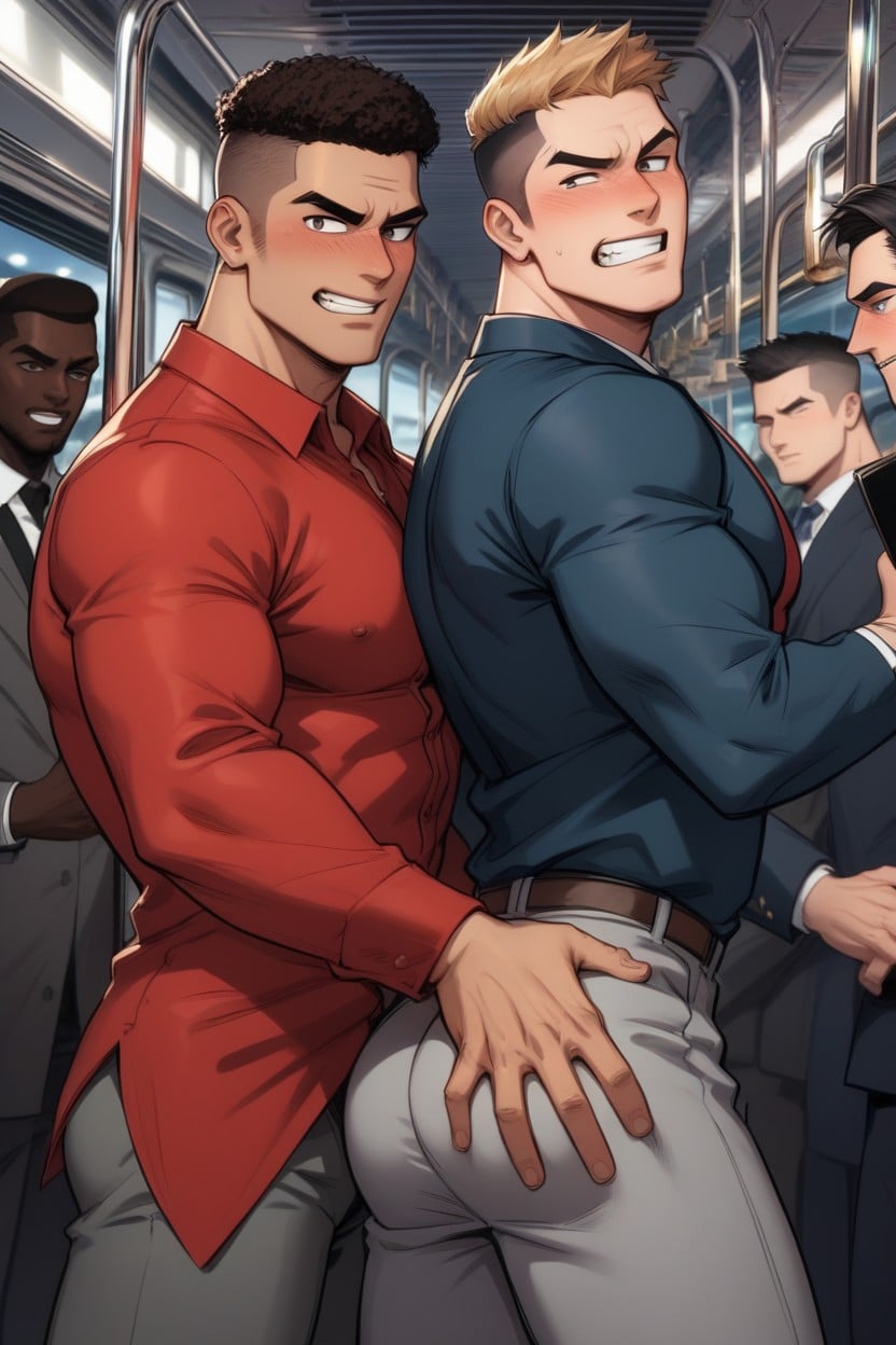 Arms Around, Standing, Disgusted AI Gay Porn