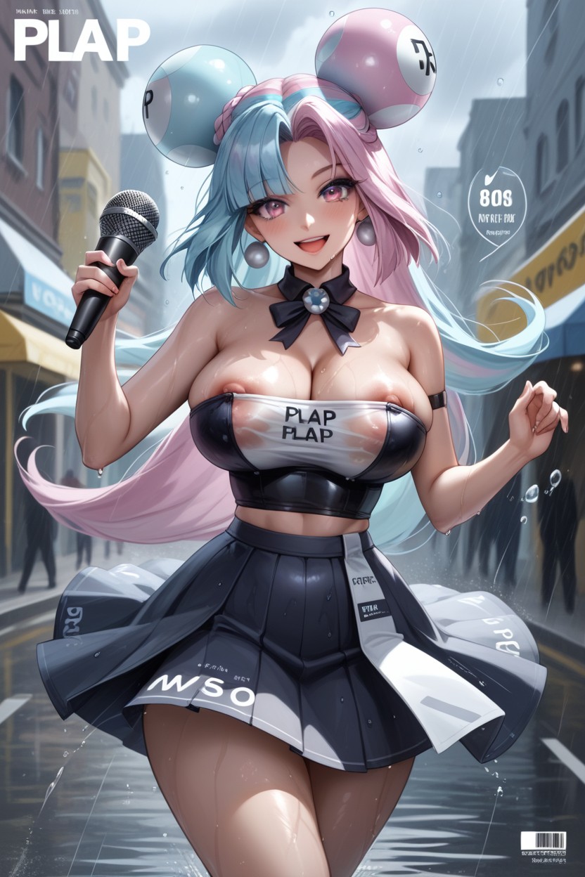 One Nipple Exposed, Wind Blowing Up Skirt, One Nipple Bulge Hentai IA