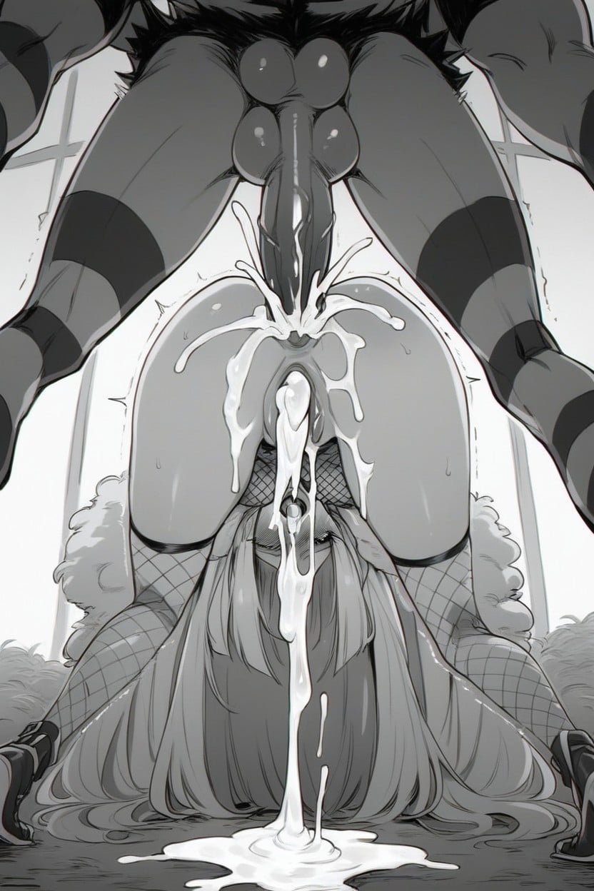 Sweaty, Motion Lines, Holding Her Ass Hentai IA