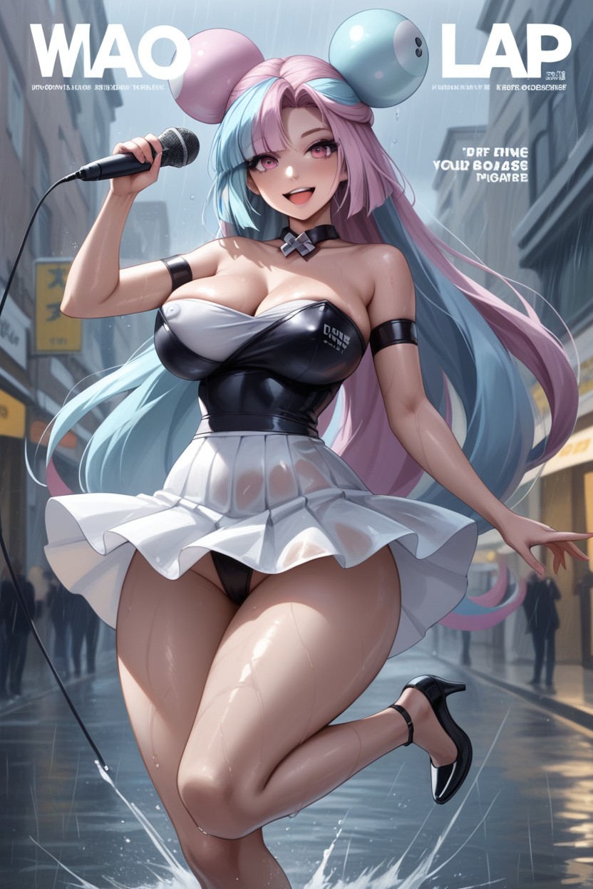 Street, Massive Natural Round Breast, Strong Rain Hentai AI Porn