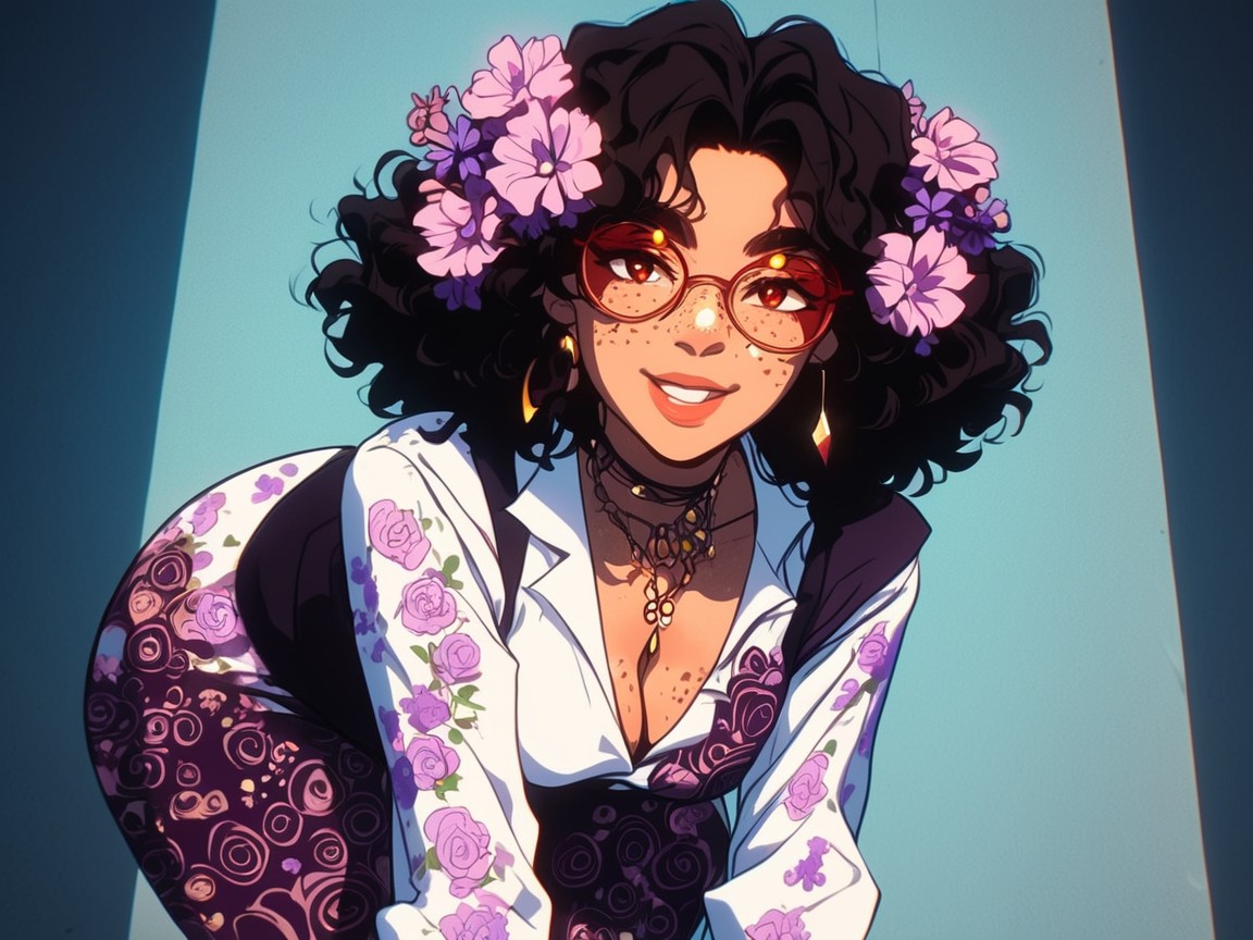 Close Set Eyes, Wide Proportionate Waist, Freckles All Over Body Hentai AI Porn