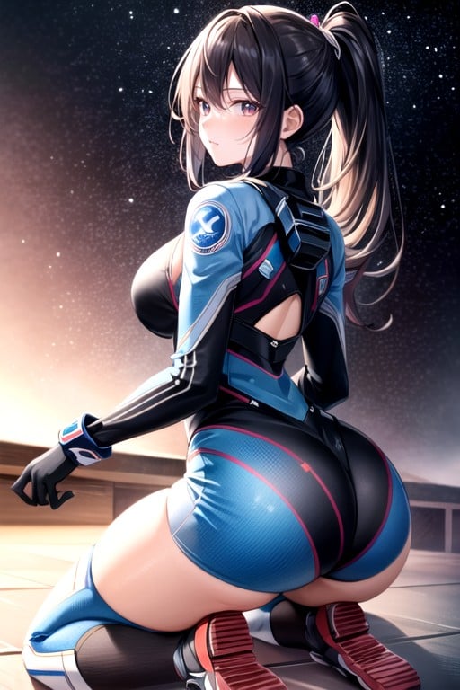 Sci-fi, Large Breast, Kneeling Hentai AI Porn