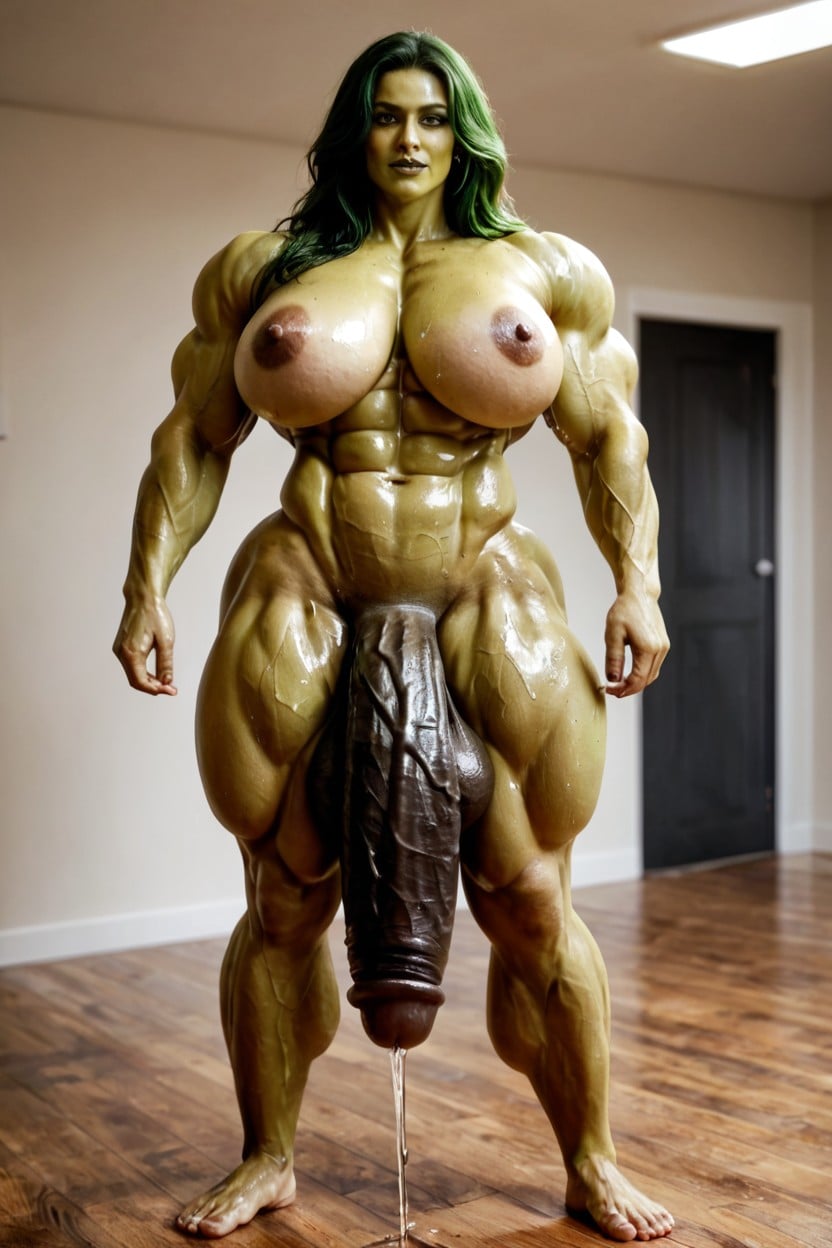 Black Cock Is Too Big, Massive Veins All Over Her Body, Massive Muscle Trapez Shemale AI Porn
