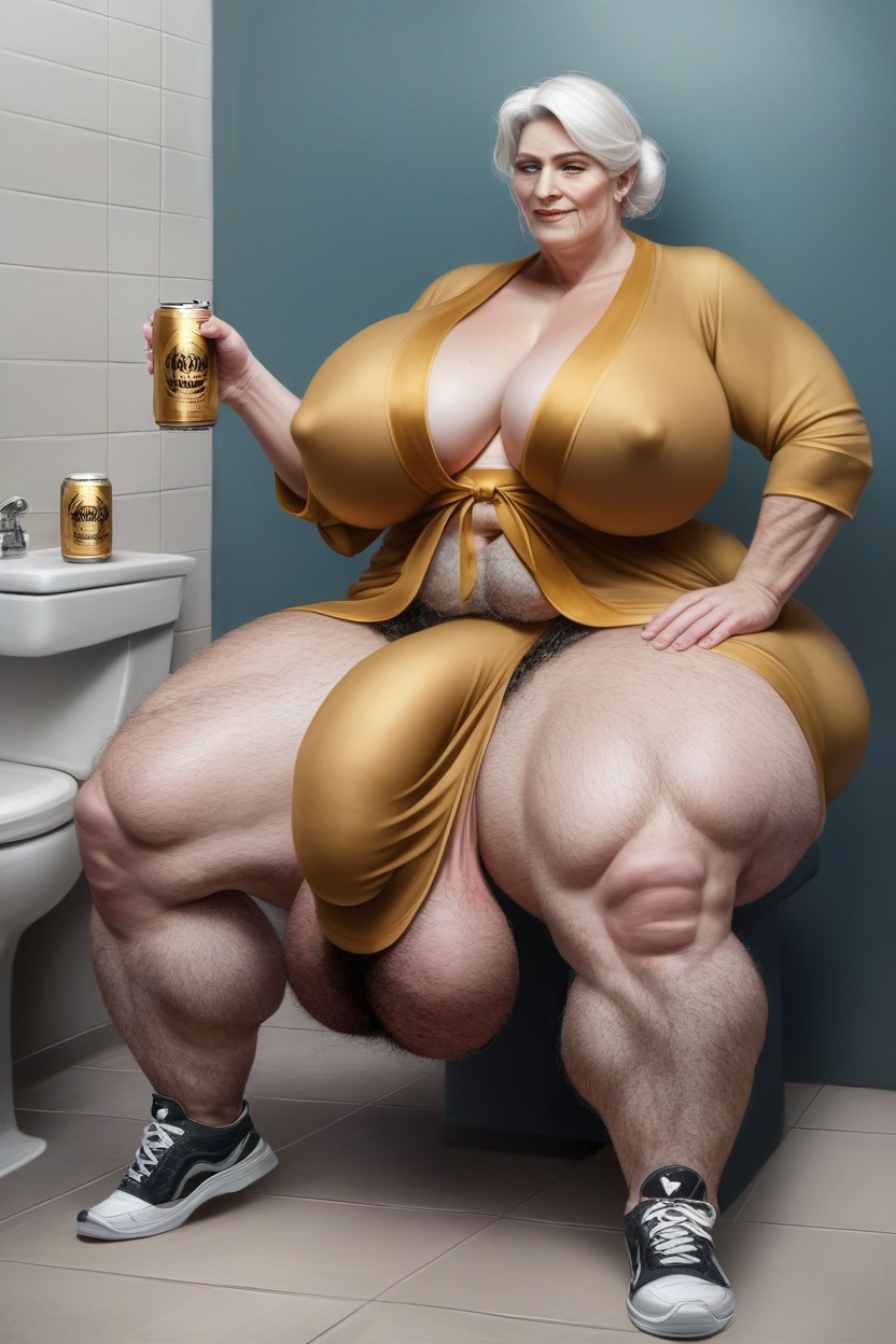 Hyper Oversize Clothes, Beige Clothes, Urine AI Porn