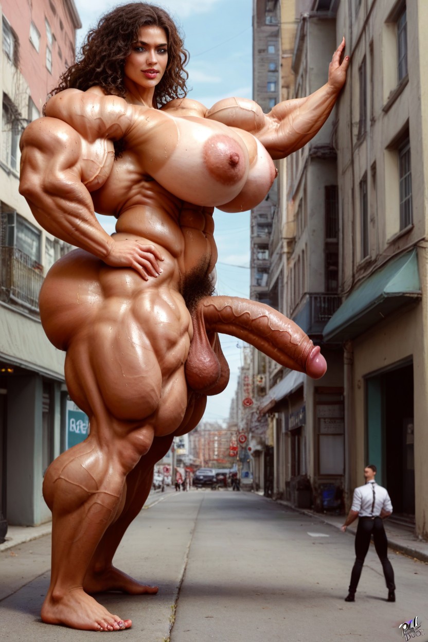 Wavy Hair, Extreme Hyper Muscles, Pubic Hair Porno shemale IA