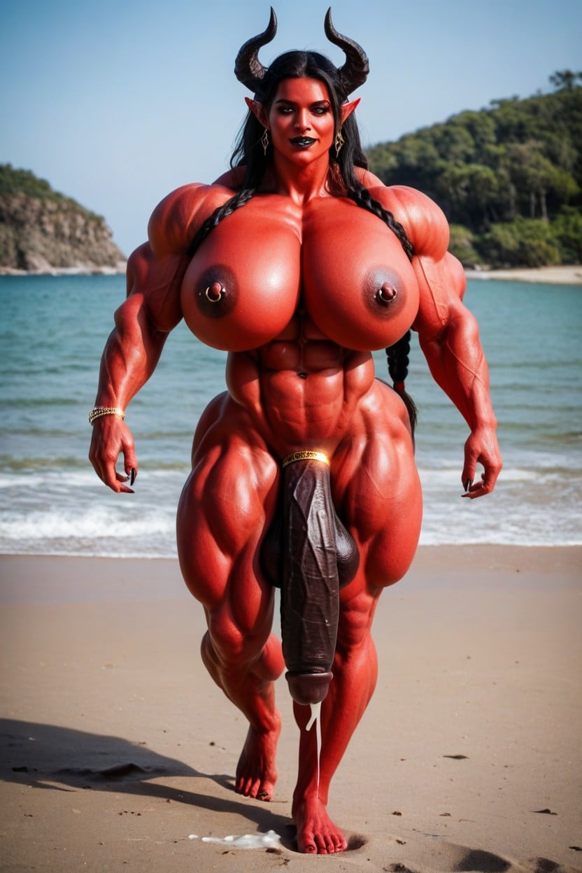 Exaggerated Big Butt, Elf Ears, Red Eyes Porno shemale IA