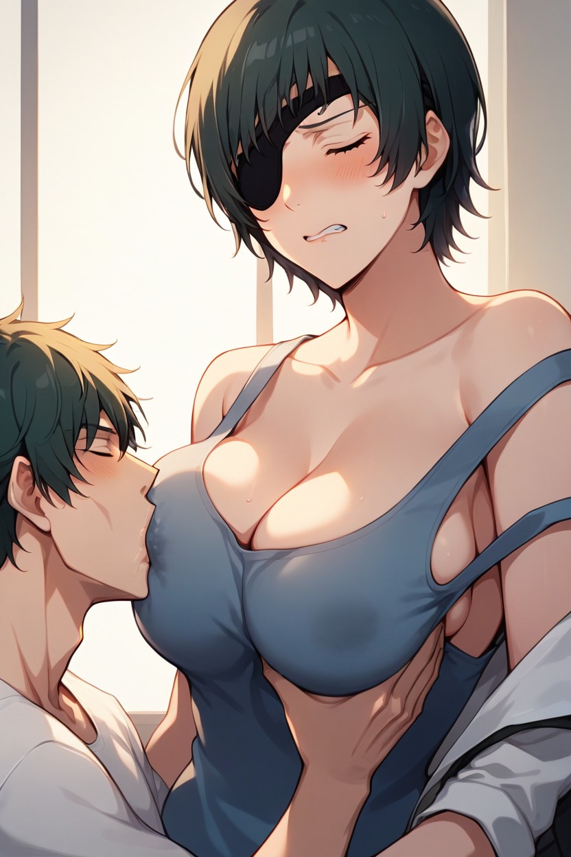 Sucking On Breast While Groping The Other, Large Breast, Breast Sucking Hentai AI Porn