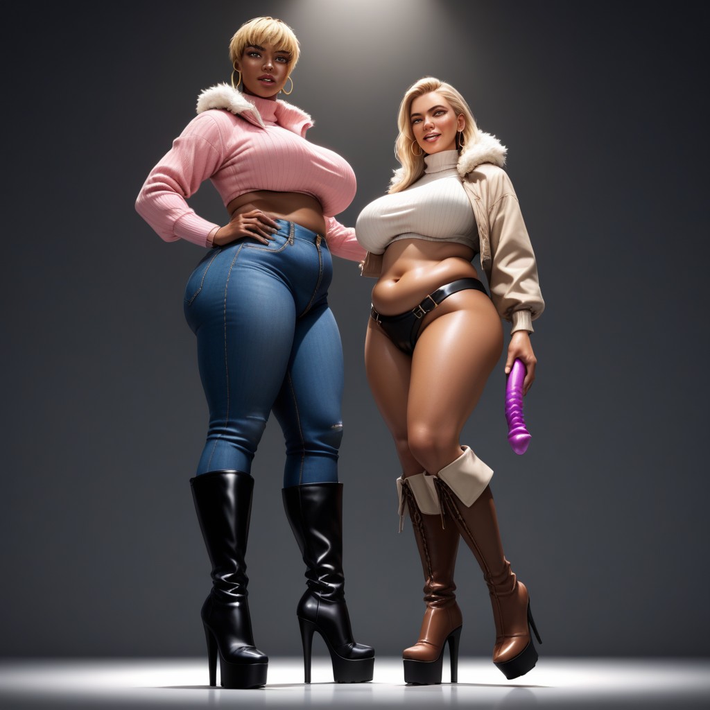 Full Body, Platform High Heels, Happy AI Porn