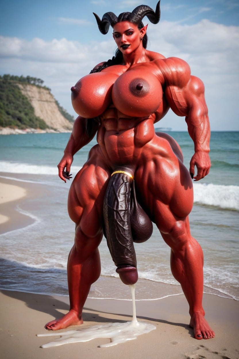 Playa, Solo, Futanari Penis Dripping Hyper Cum Porno shemale IA