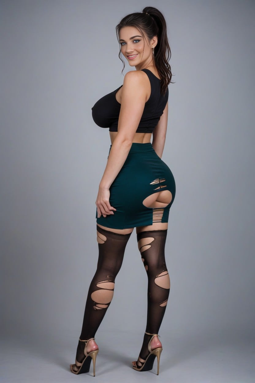Stockings, Tits Showing, Perfect Body AI Porn