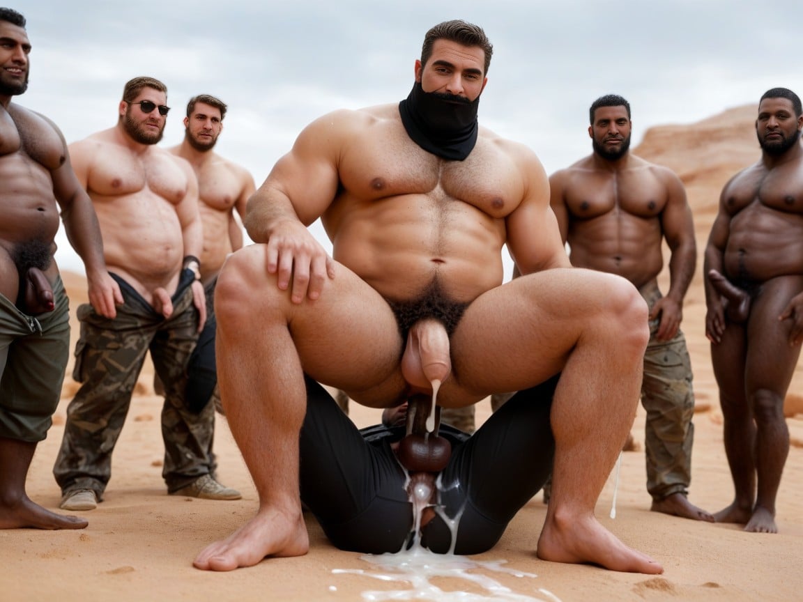 Hairy Buttcheeks, Military, In Line AI Gay Porn