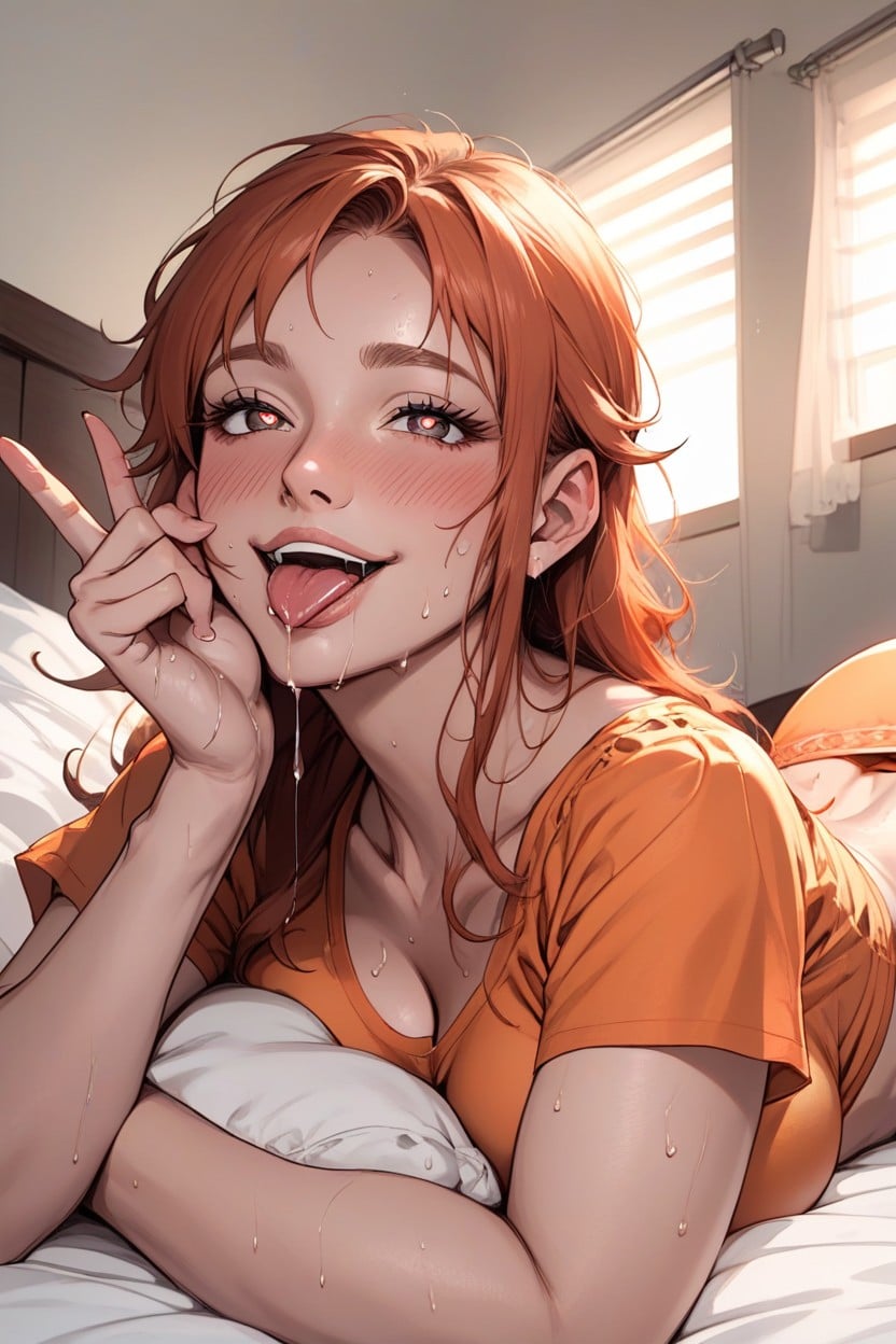Peace Fingers, Thick Eyelashes, Lots Of Spit Hentai AI Porn