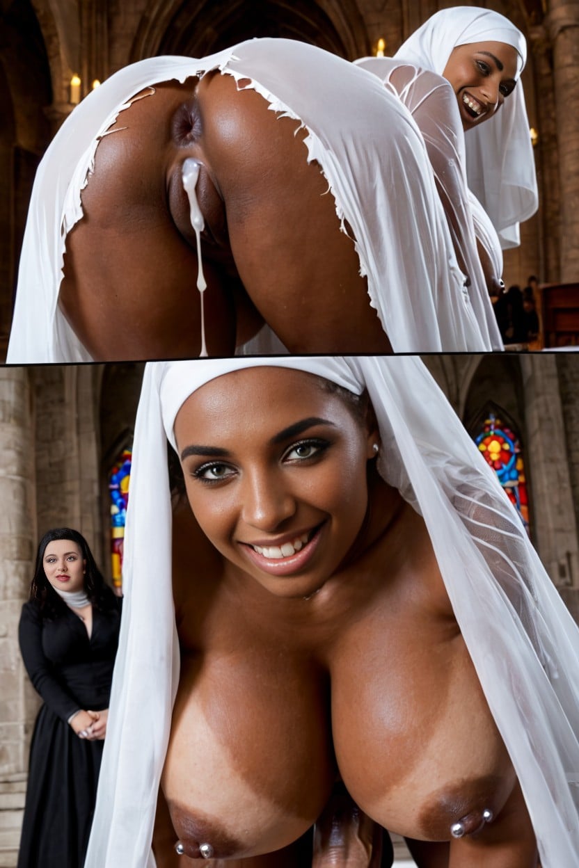 Torn Clothes, Wedding Dress, 2 People AI Porn