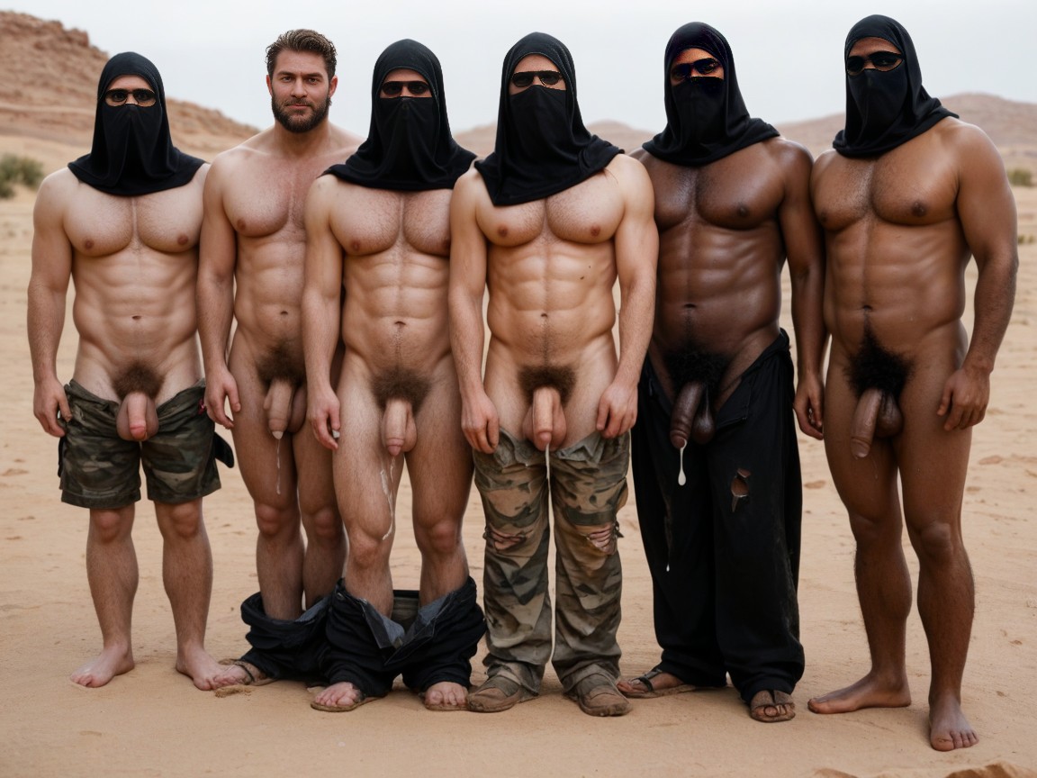 Sweaty, Full Body, Many People Around AI Gay Porn