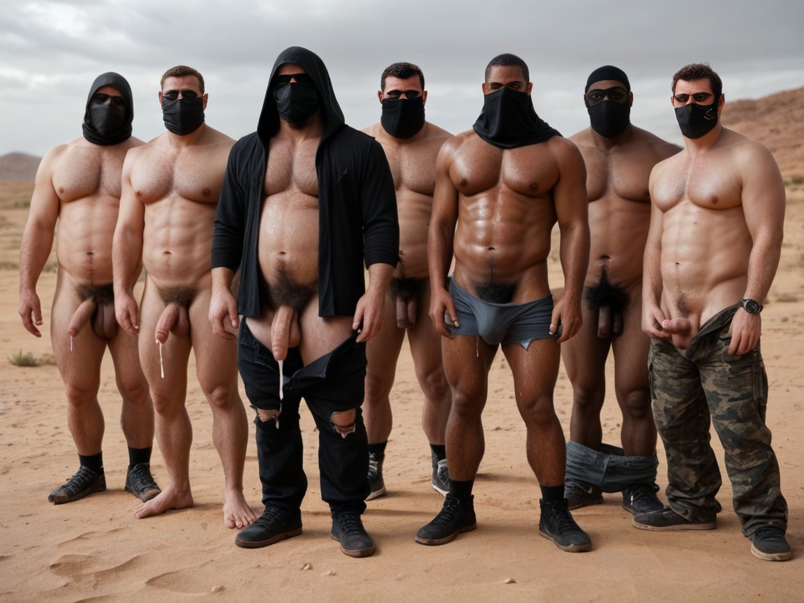 Hairy Belly, Thugs, Masked Faces AI Gay Porn