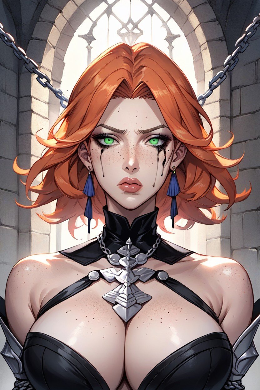 Kronya From Fire Emblem Three Houses, Chained, Freckles Hentai AI Porn