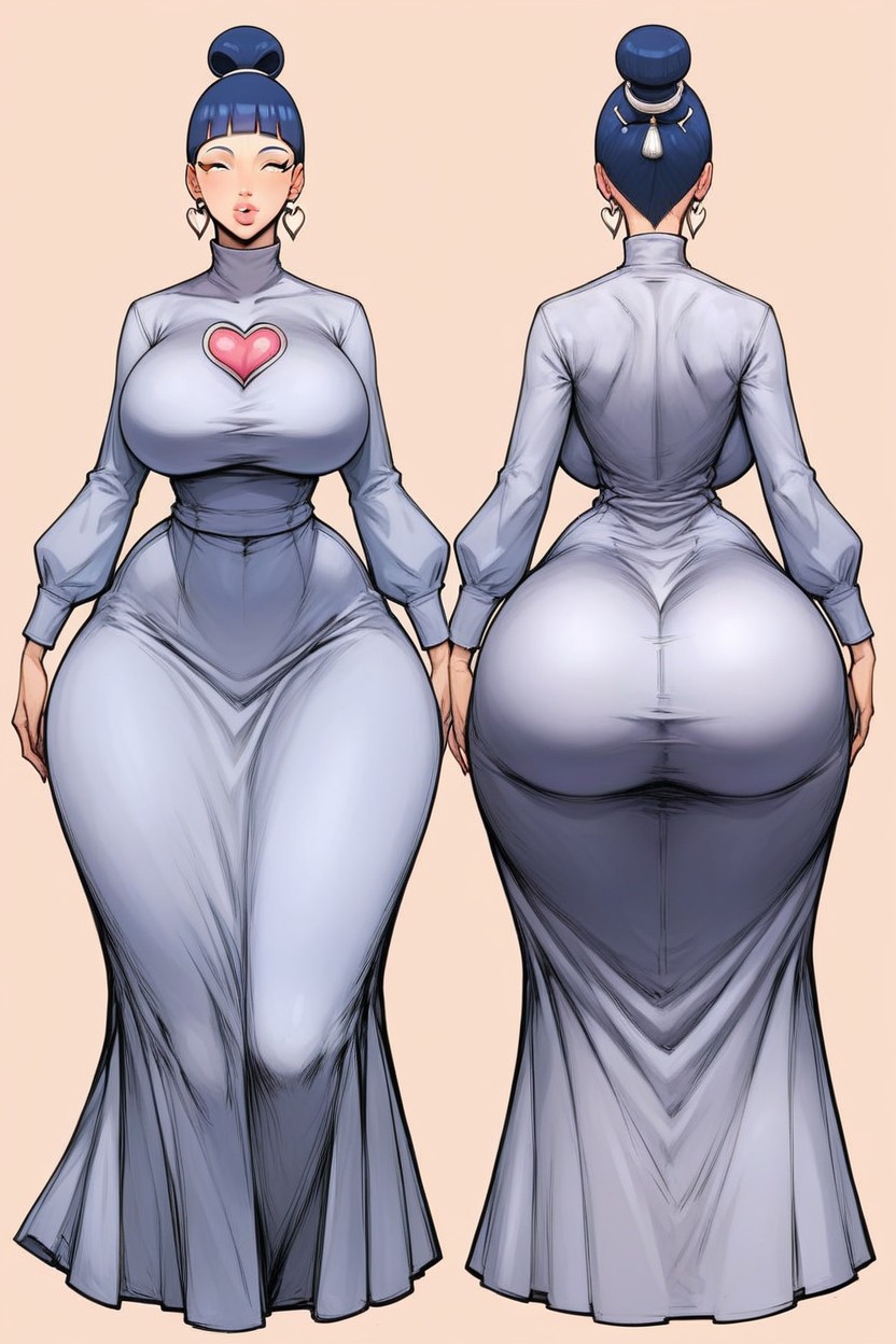 Front View, Thick Ass, Detailed Face AI Porn