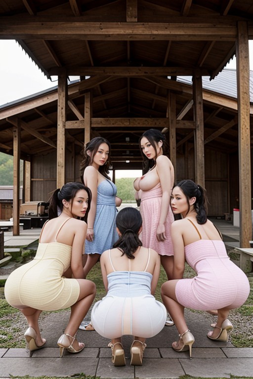 Japanese, Harem, E Cup Breasts AI Porn