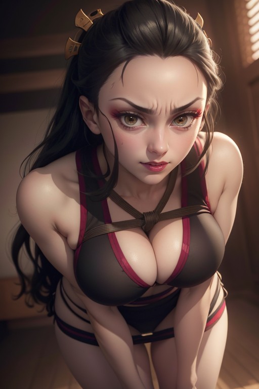 Bending Over, Big Breasts, High Angle Hentai AI Porn