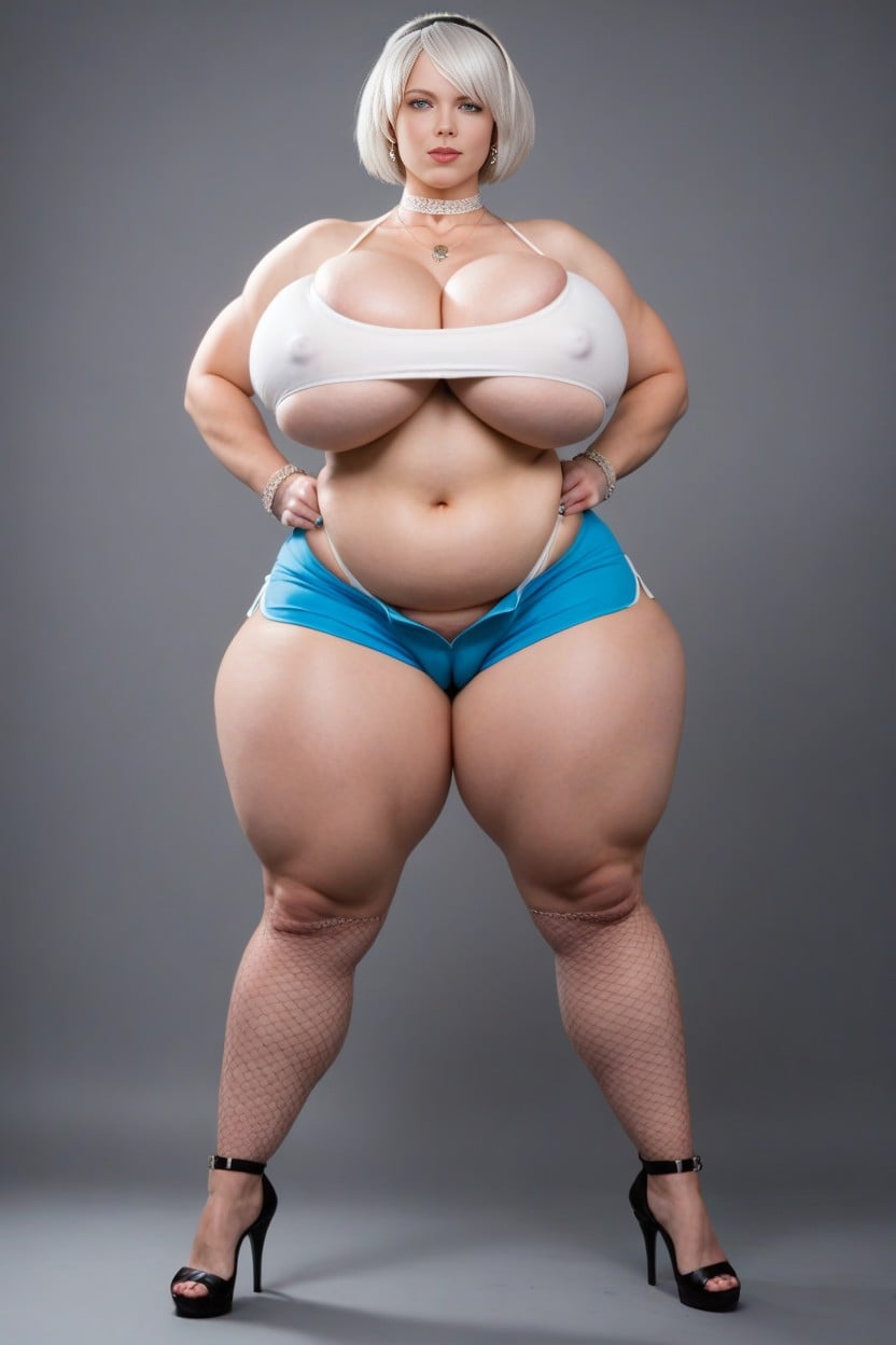 Breasts Are Popping Out Of Off Crop Top, Ultra Hd, Hyper Big Swollen Vulva AI Porn