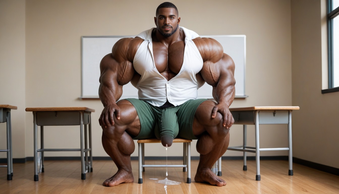 Buttoned Down, Huge Bulge, Precum Through Shorts AI Gay Porn