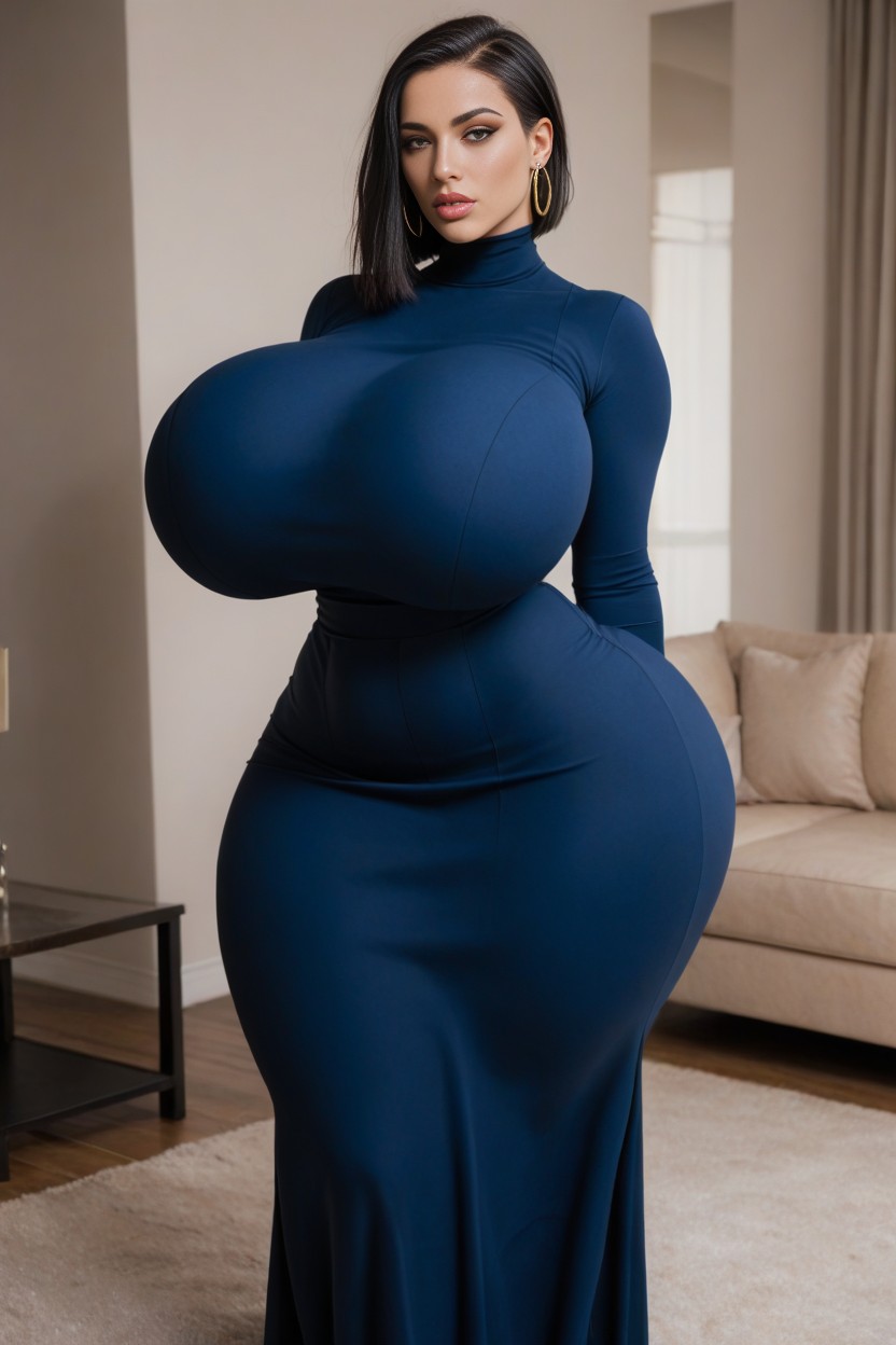 Breast Expansion, Hyper Wide Hips, Looking At Viewer AI Porn