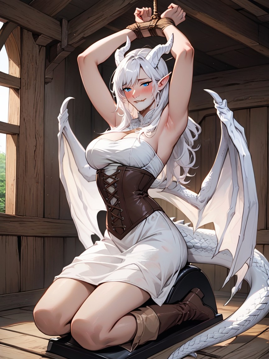 Corset, Waist Shot, Biting Lip AI Porn