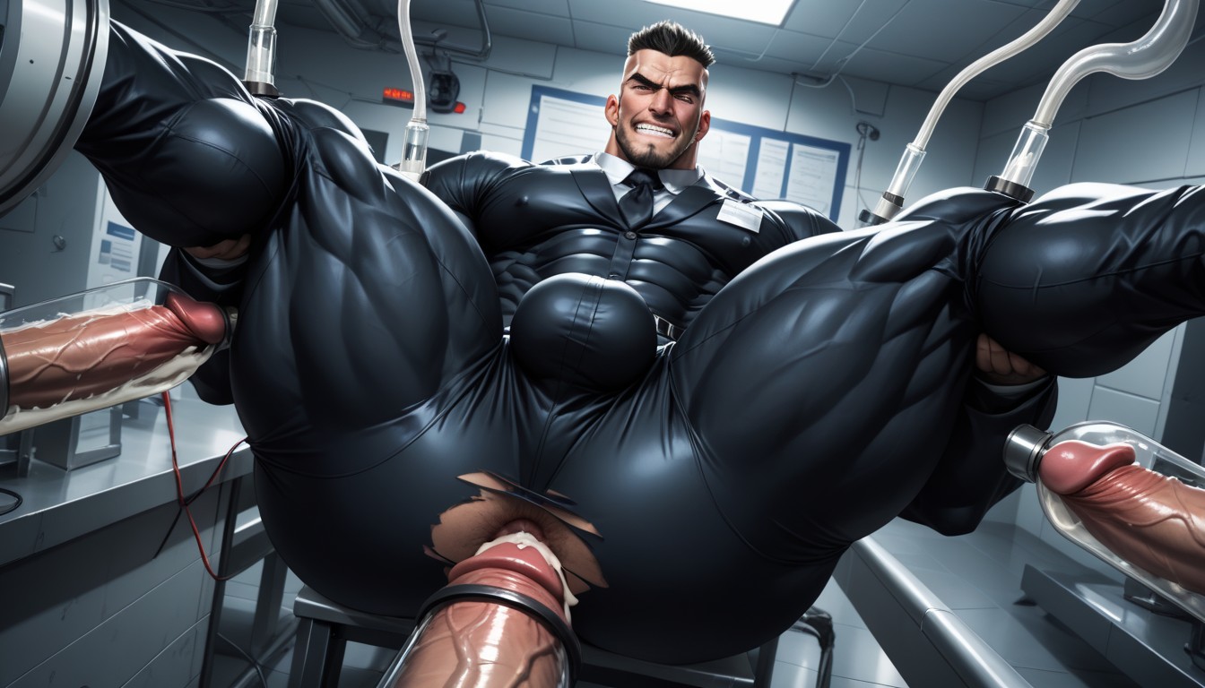 Extreme Muscular Bodybuilder, Lab, Gigantic AI Gay Porn