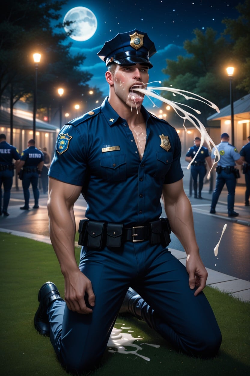 Mouth Wide Open, Muscular White Man, Hd AI Gay Porn