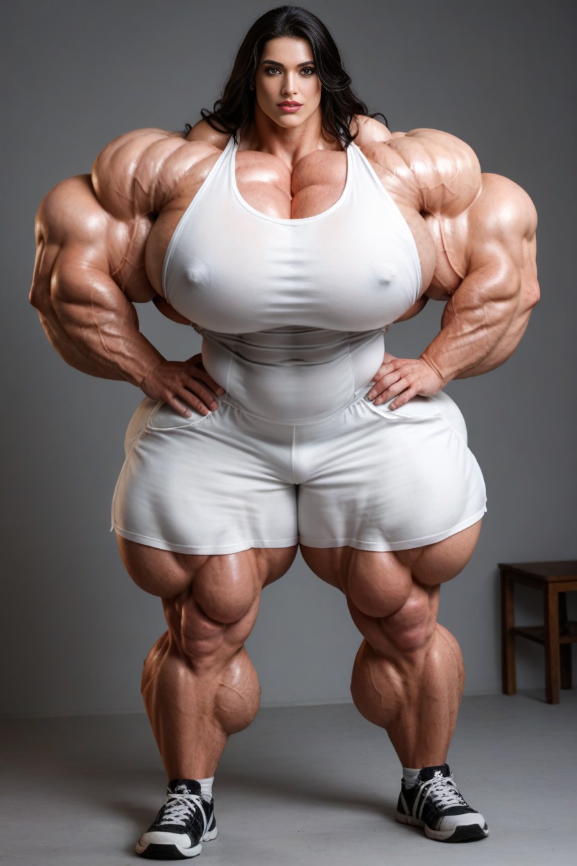 Huge Tits, Massive Neckmuscle, Hyper Gigantic Muscles AI Porn