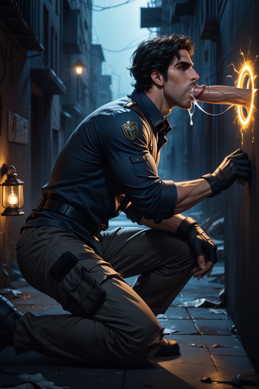 Sweaty, Mercenary Uniform, Night AI Gay Porn
