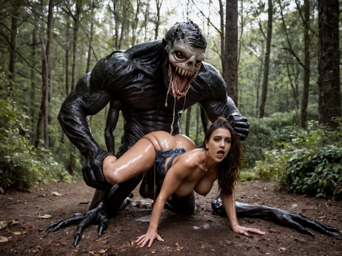 Forest, Subject Screaming, Tan Skin AI Porn